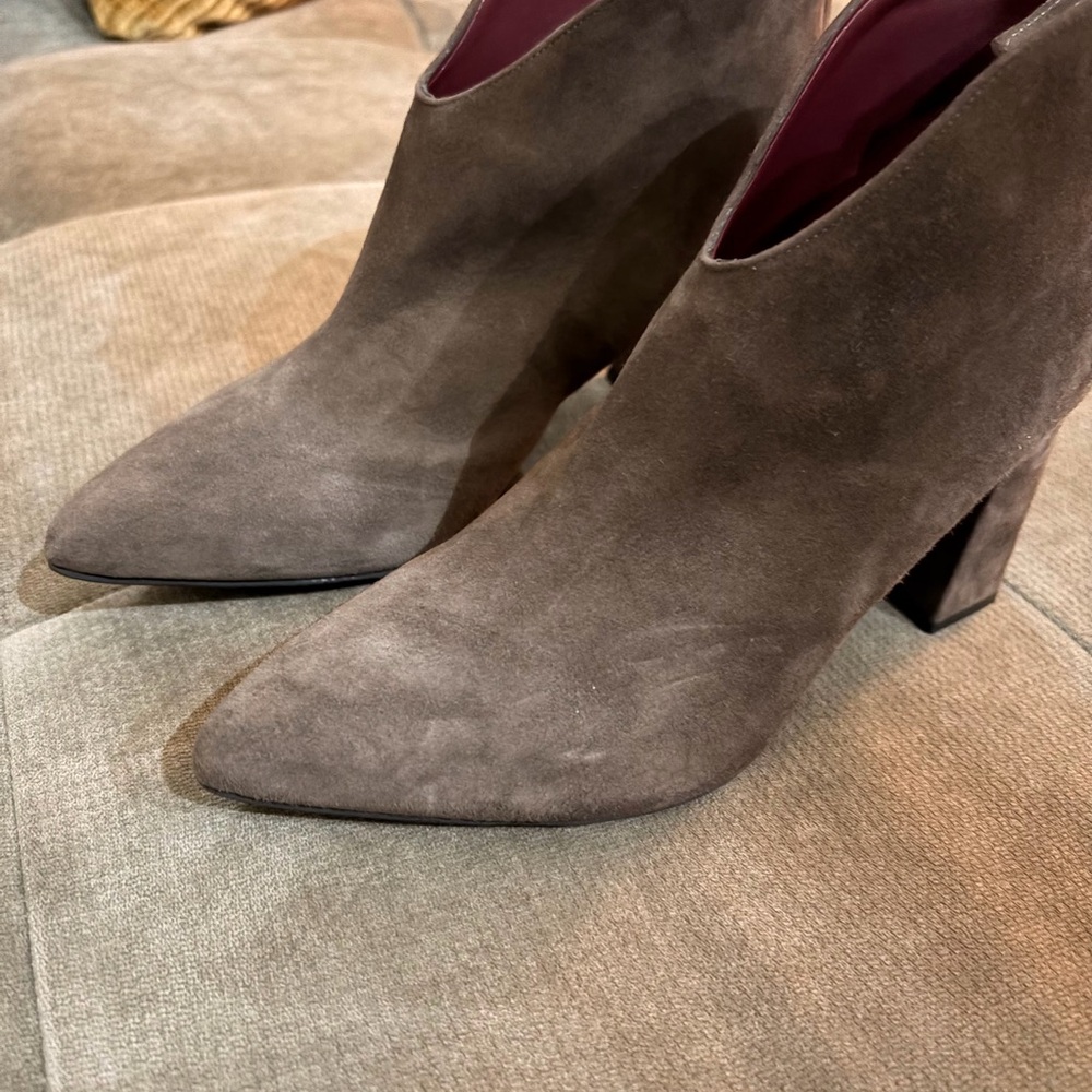 Milano Gray Suede Ankle Booties